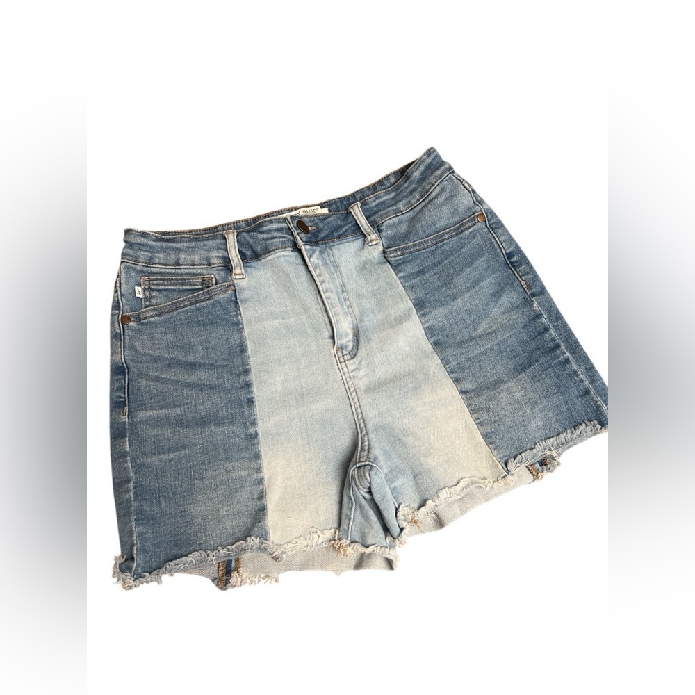 Judy Blue Two-Tone Light & Dark Blue Jean Shorts